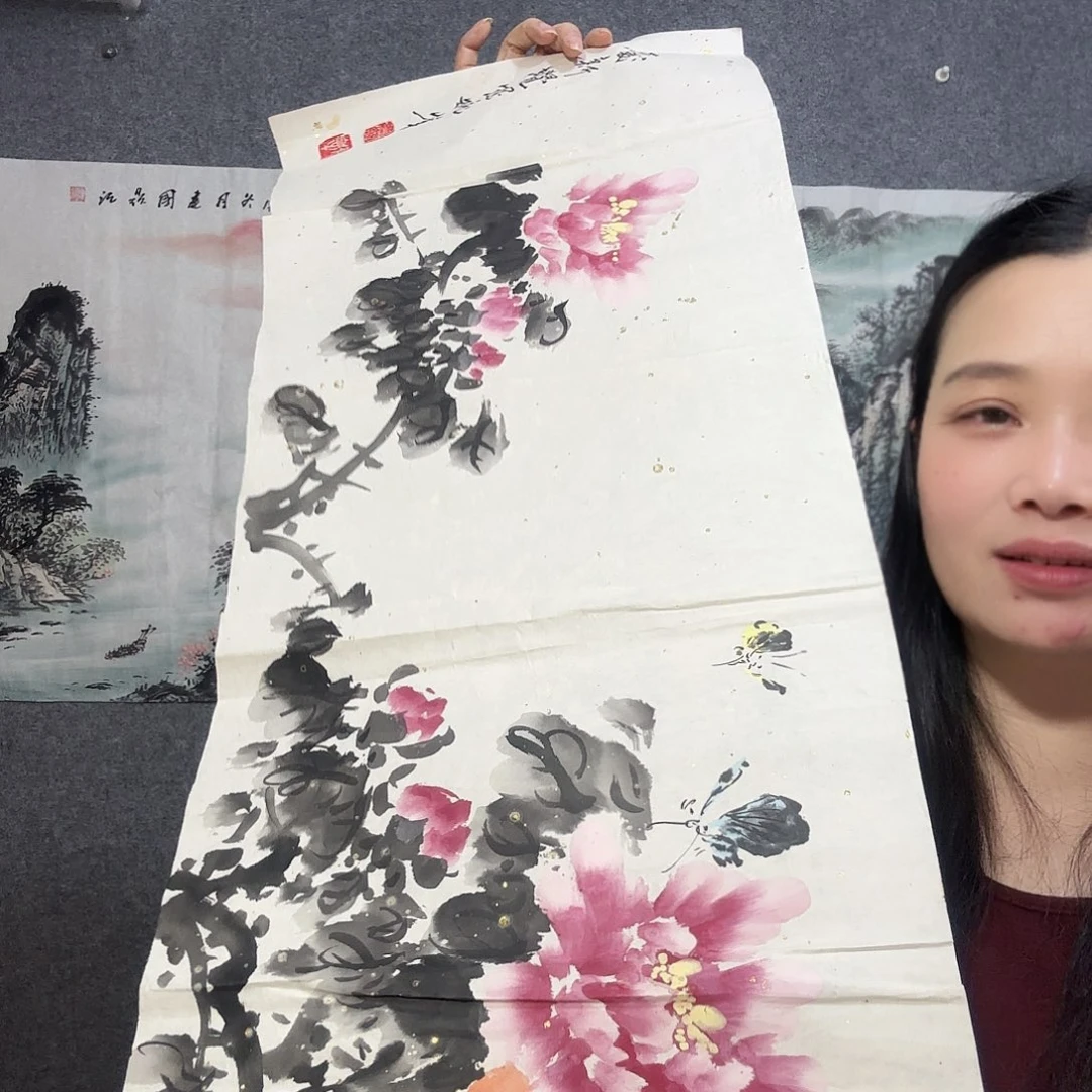 6***厅纯手工手绘作品国画艺术