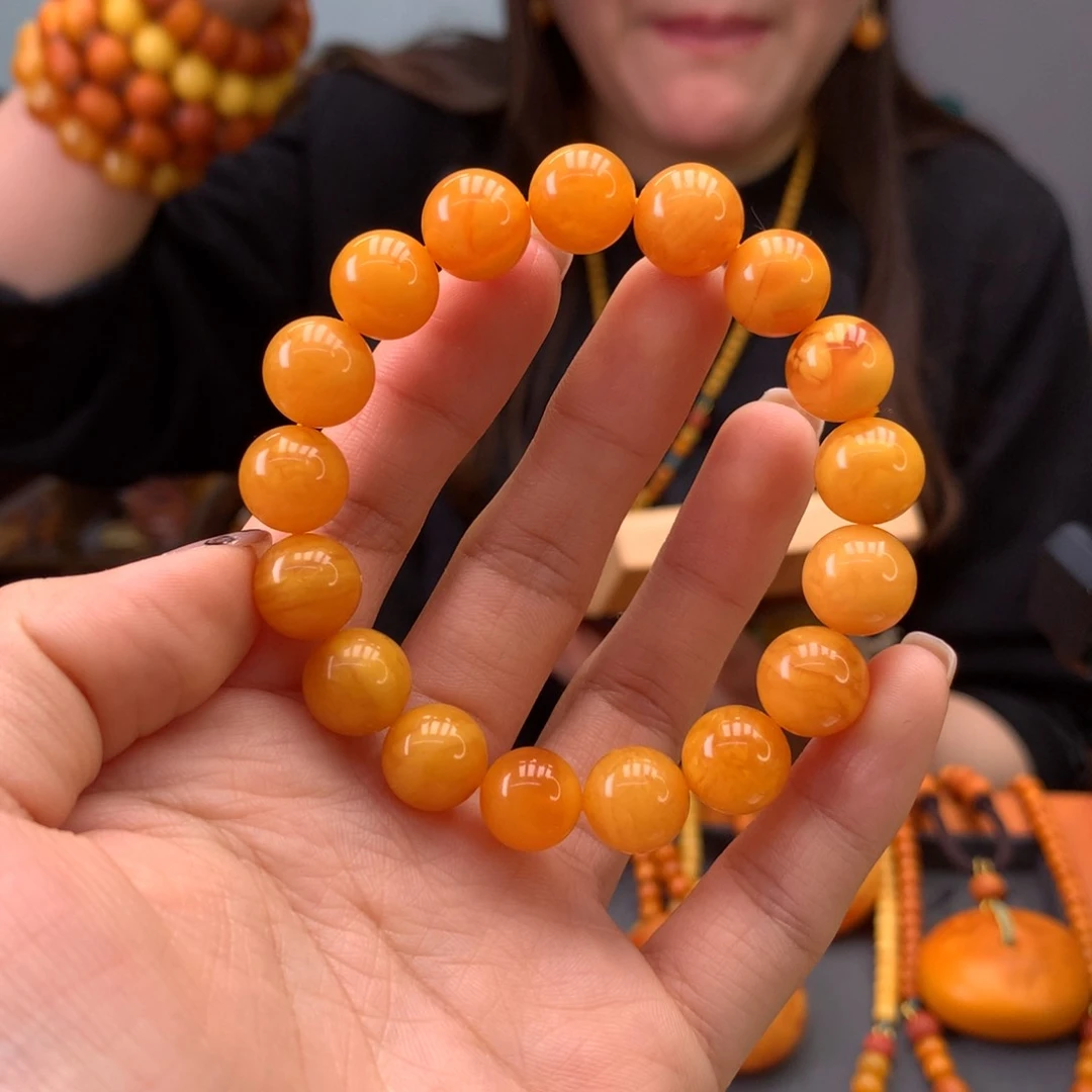 蜜蜡手串未镶嵌天然