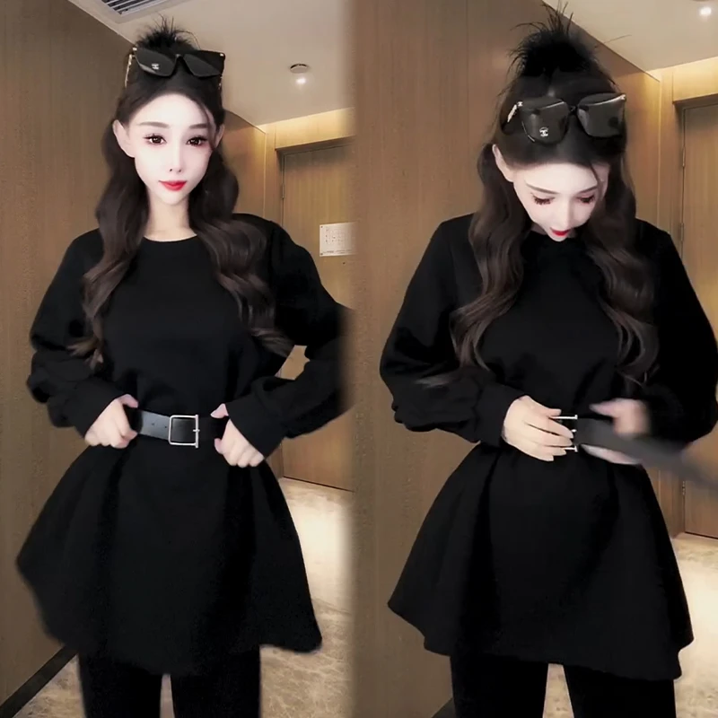 2025秋冬新款时尚显瘦气质网红高档洋气女高级百搭宽松大码连衣裙