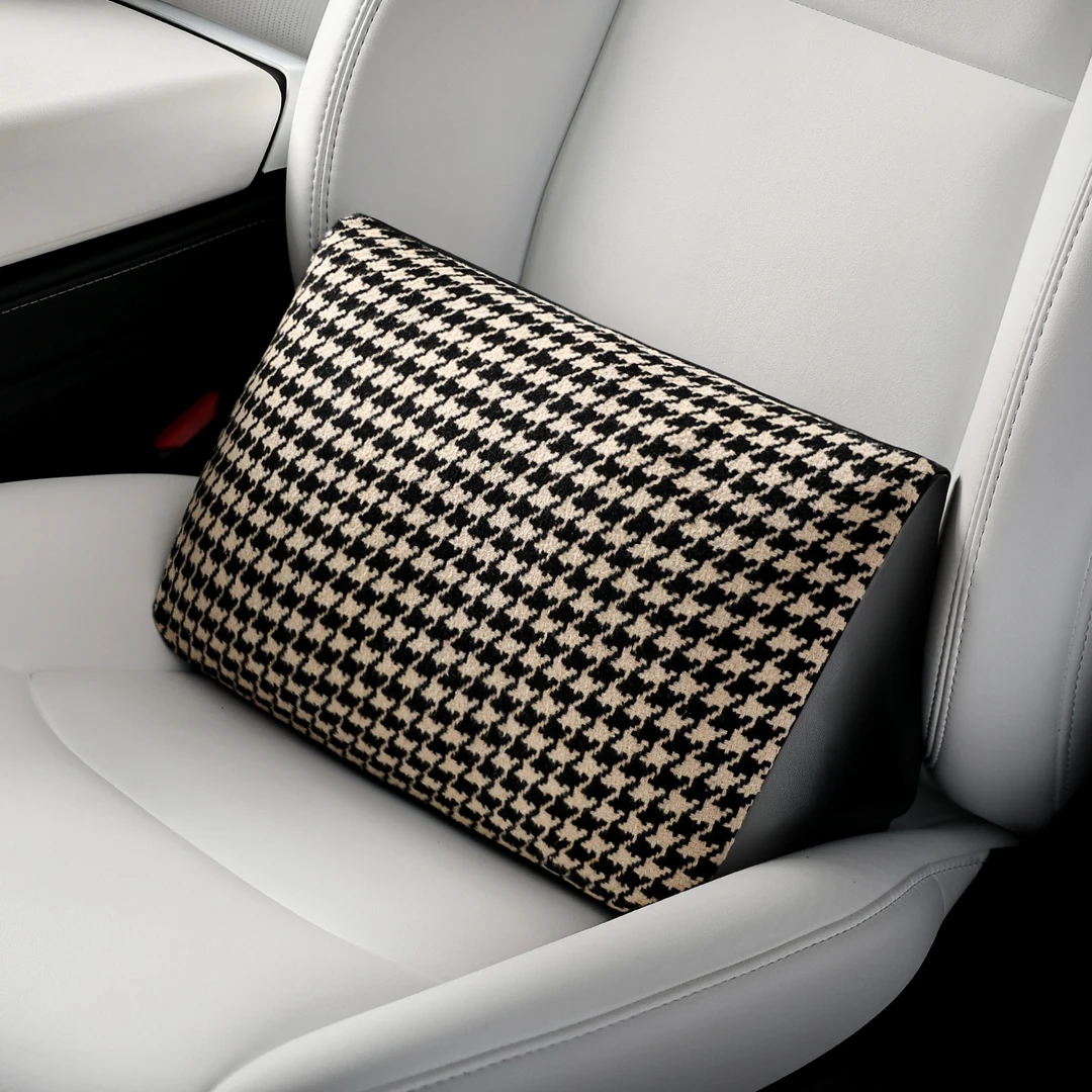 千鸟格汽车腰靠车载座椅靠背腰垫车用腰托尾椎垫车上装饰用品大全