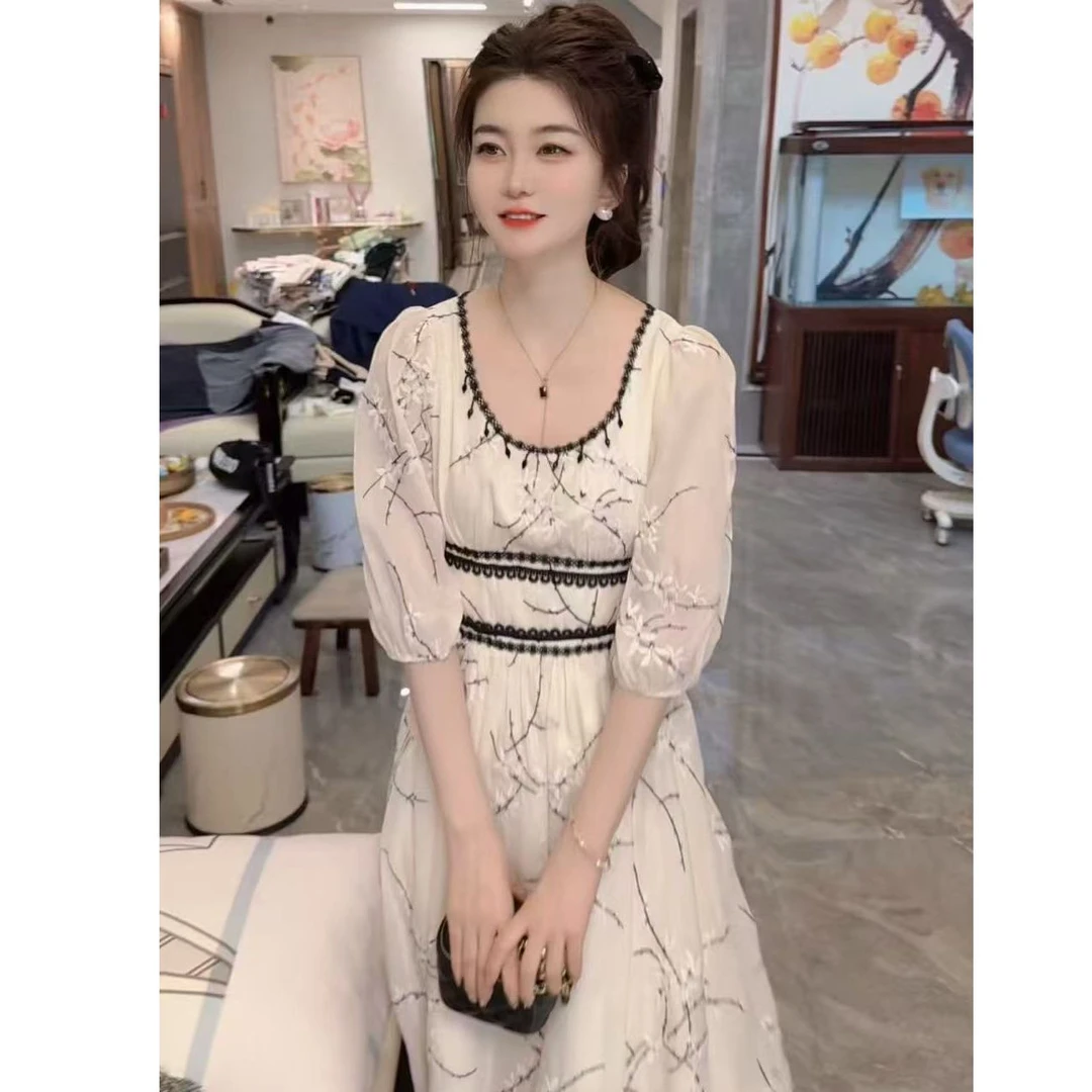 『蔷薇花U』设计显瘦百搭时尚连衣裙5536