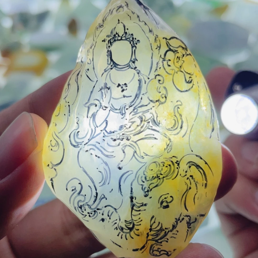 定制翡翠未镶嵌天然翡翠雕刻定制