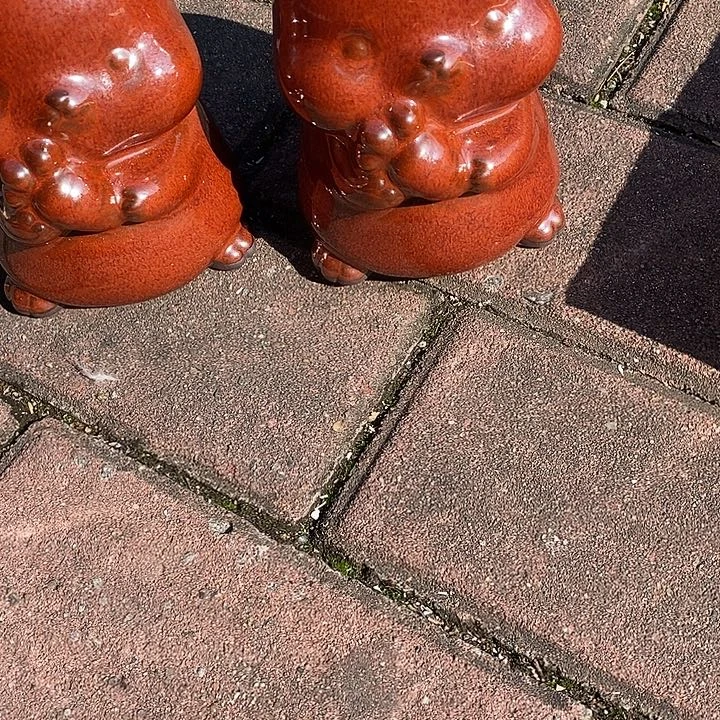 晶***猫茶盏建盏红兔子一个