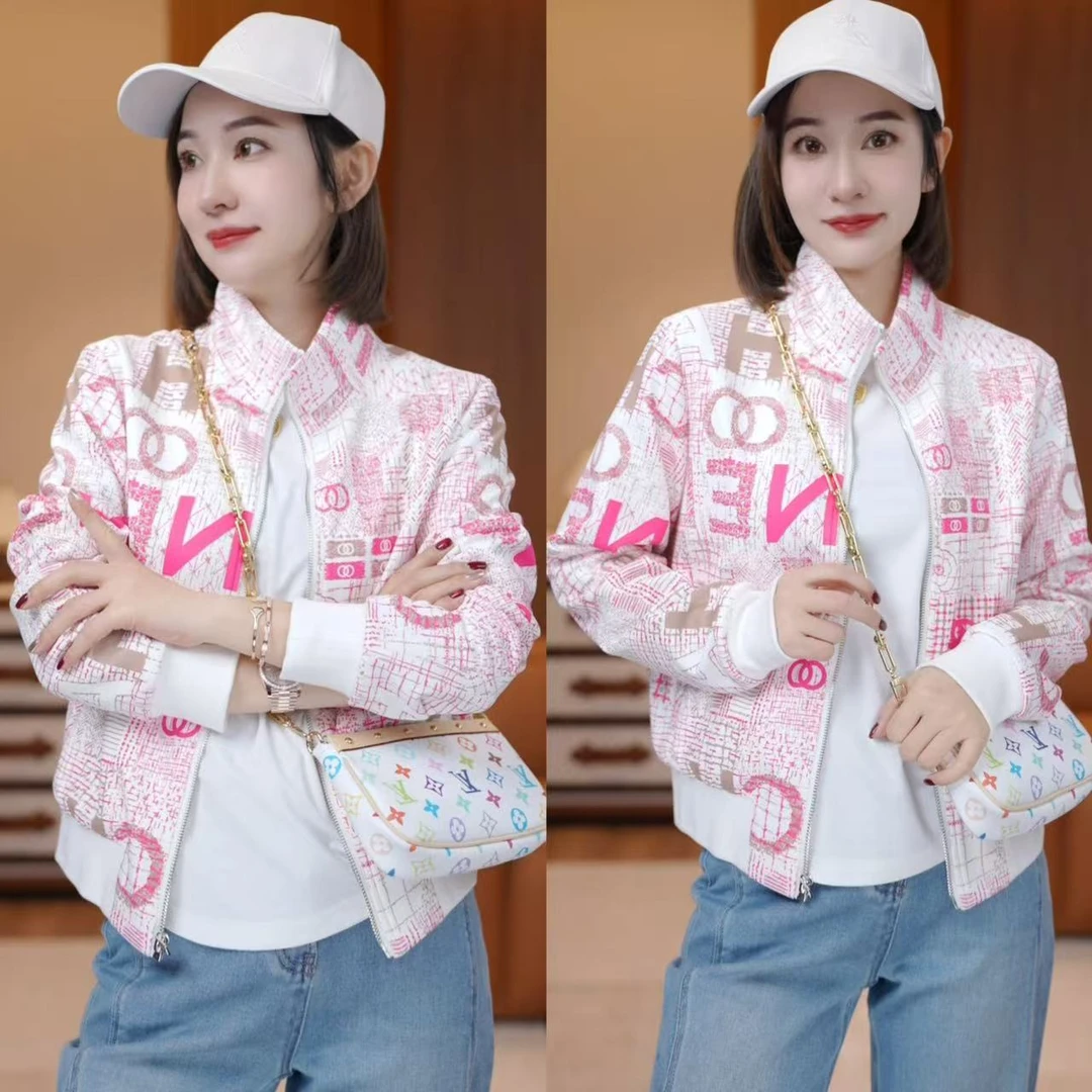 【一抹夕红】早春定做花色时尚国风棒球服外套XY2556