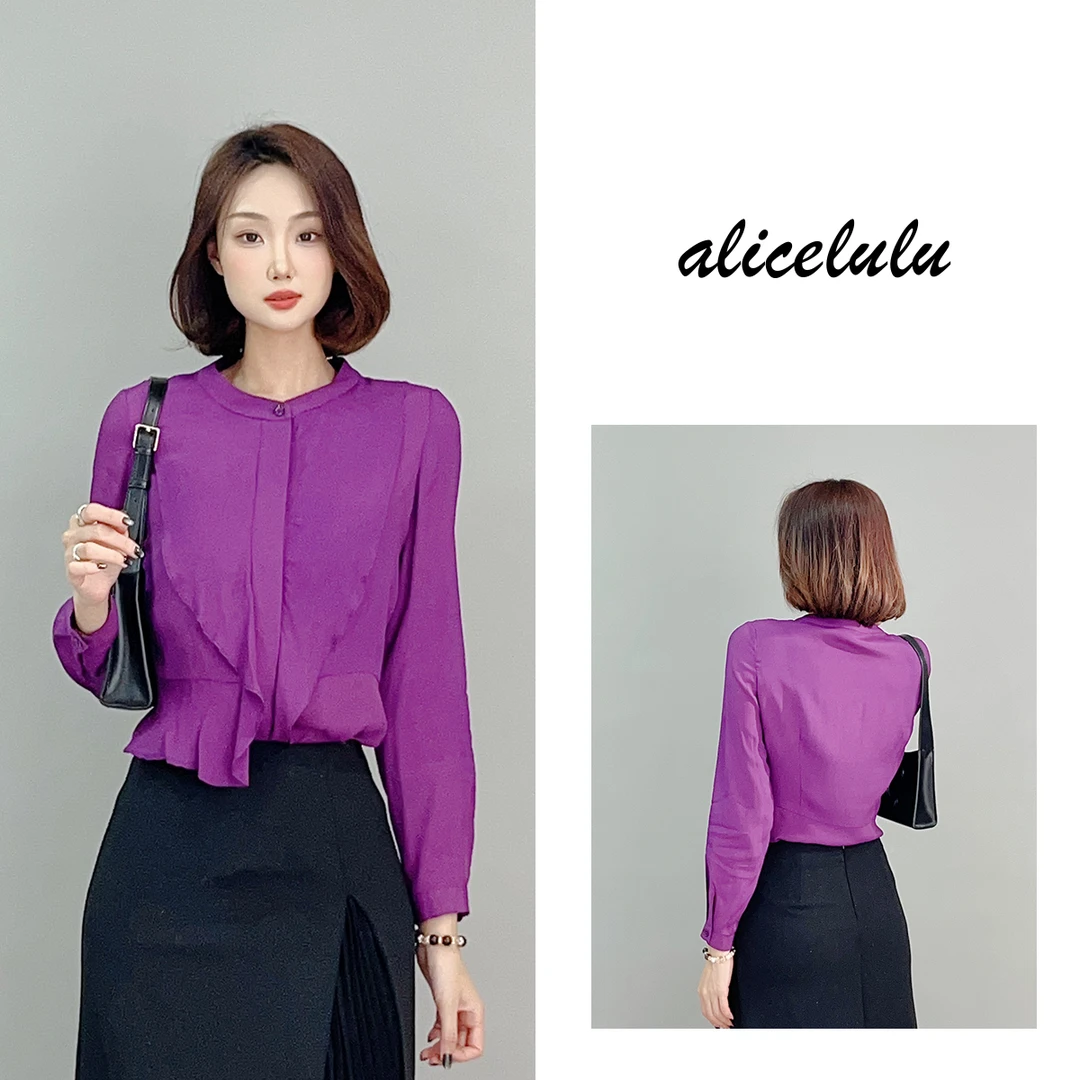 1 ALICE 韵味紫衬衫 轻盈透气 优雅显白 S2141821E