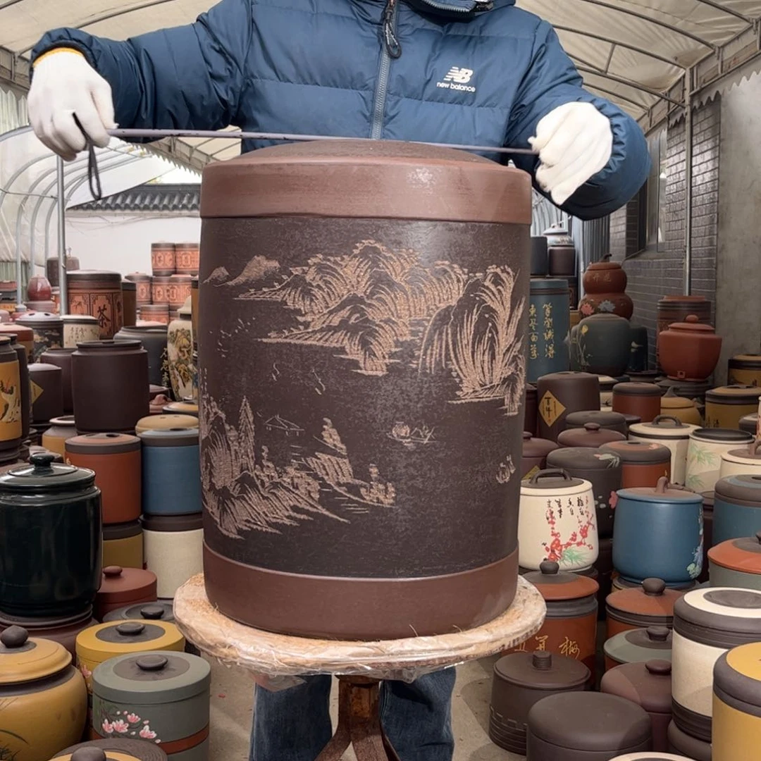 紫砂茶叶罐45-50 饼茶叶罐