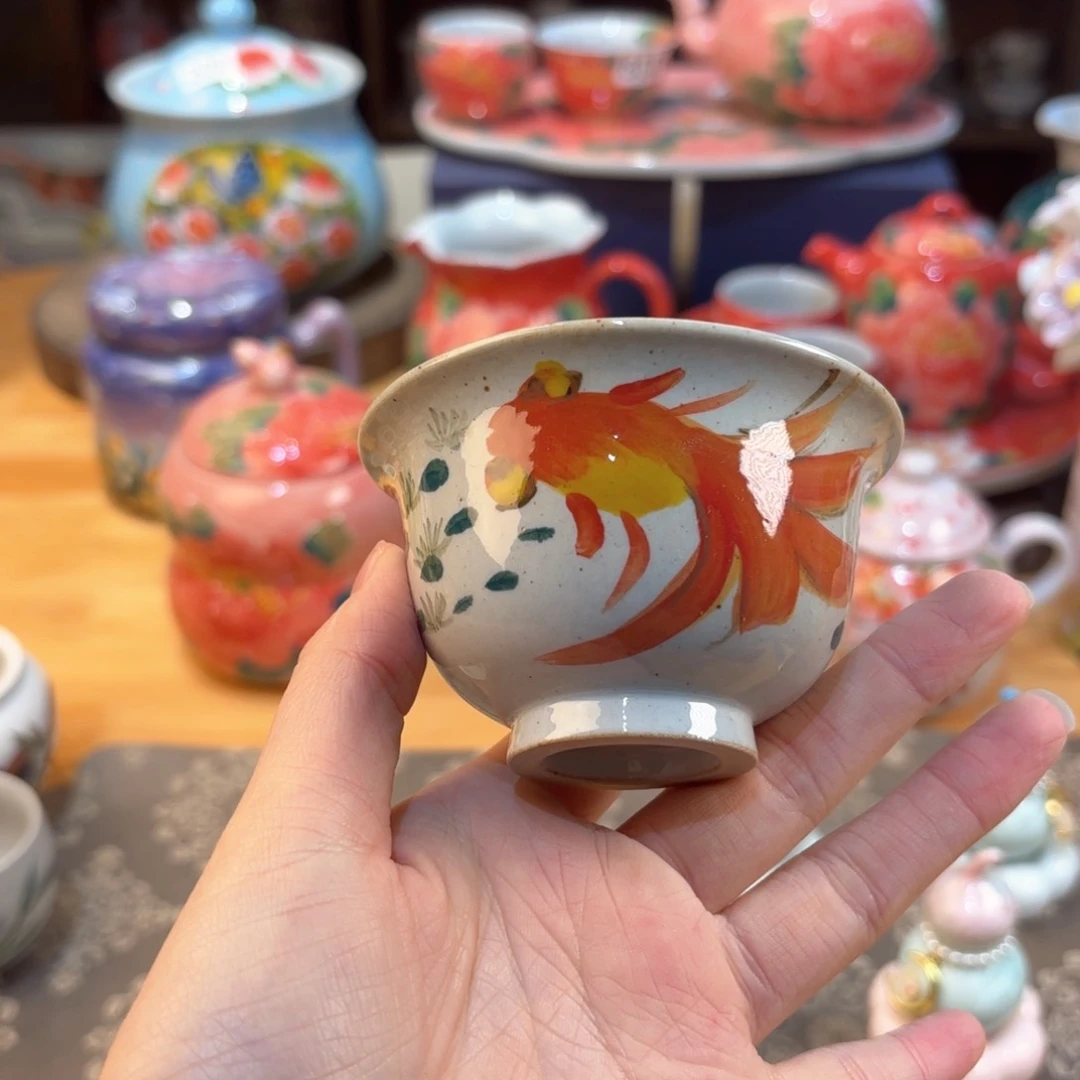 景德镇手绘高温釉下彩陶瓷茶具