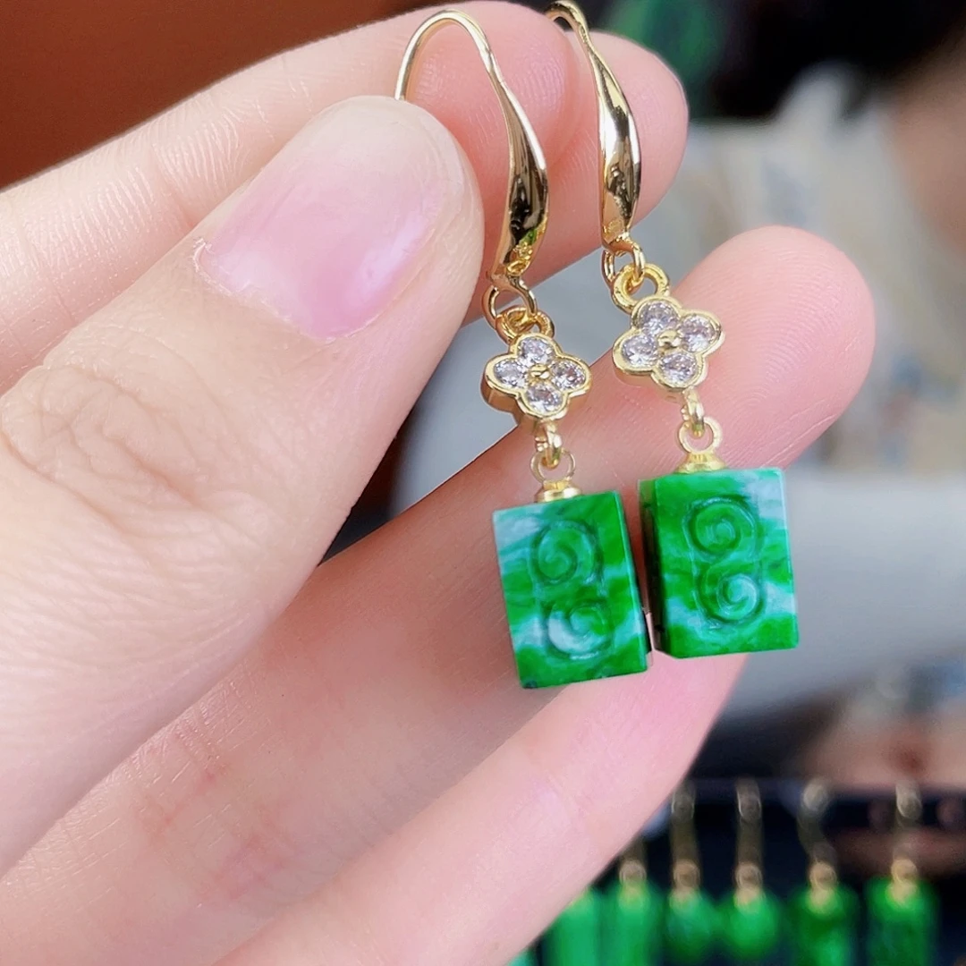 翡翠未镶嵌耳饰饰品