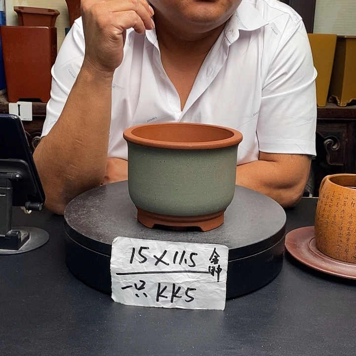 紫砂花盆货号一只KK5