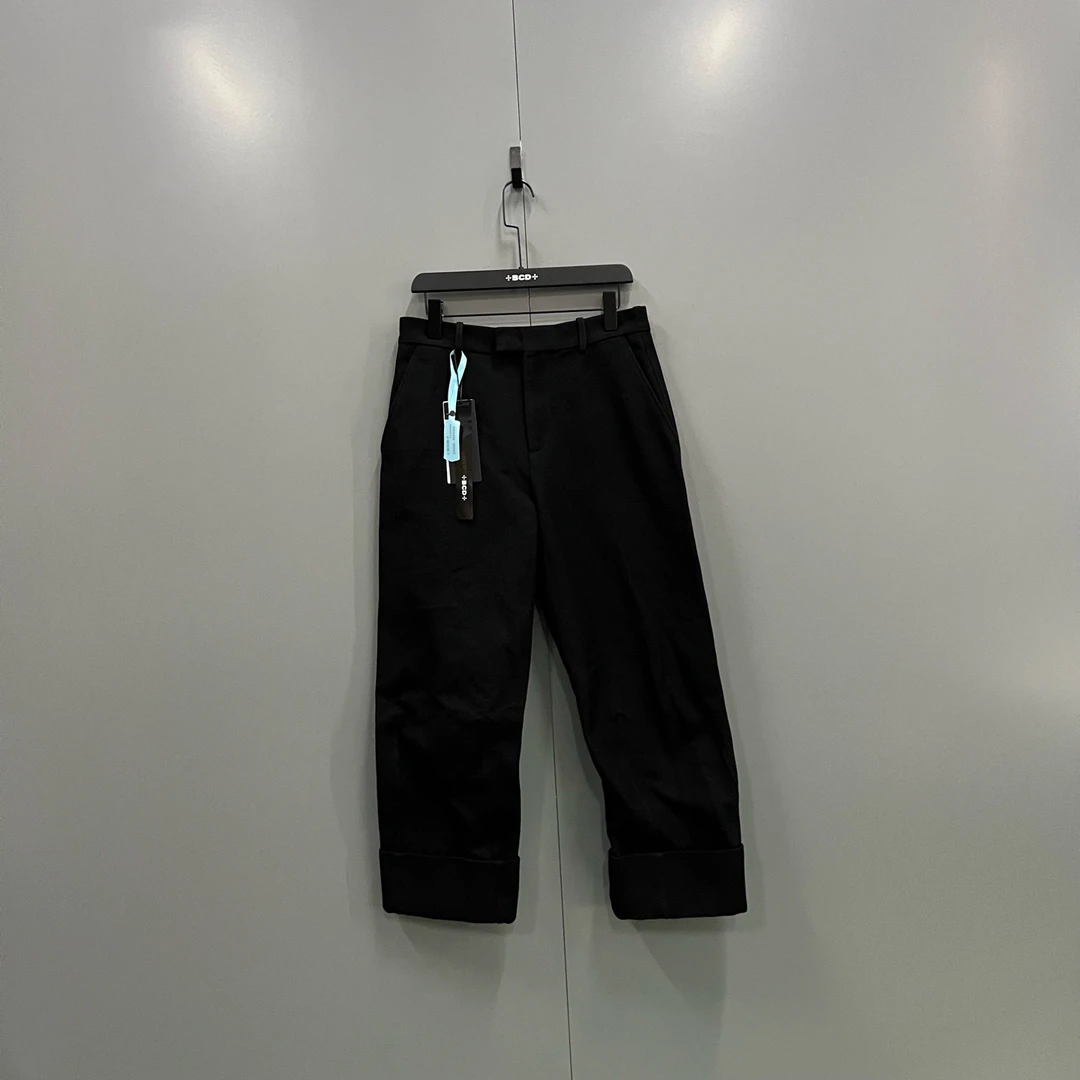 99新 BOTTEGA VENETA/葆蝶家 yy BV 黑色直筒裤 44码/206584