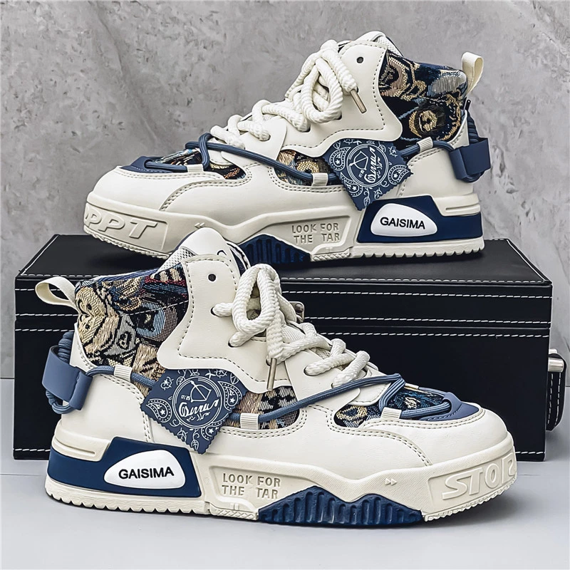 TAFN四季款小众帆布拼接皮面板鞋复古港风暴力熊腰花果男直播款工