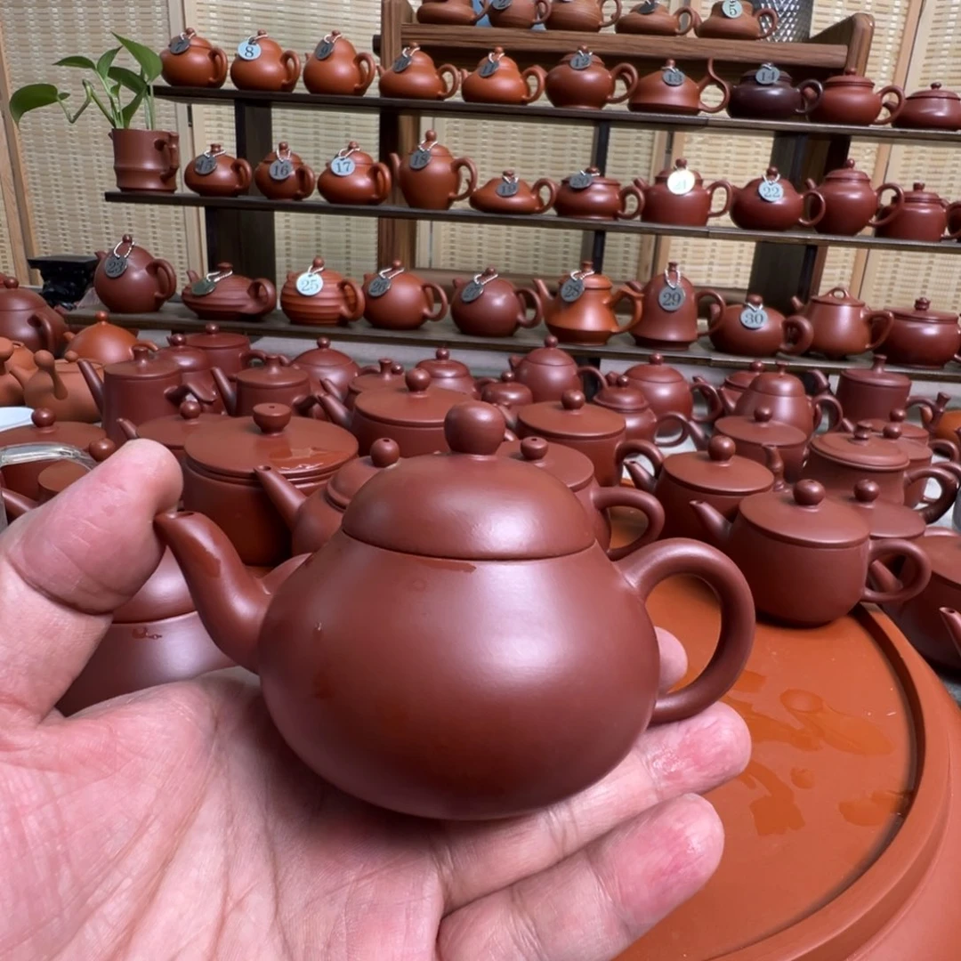 茶壶紫砂顺**然潮州手拉朱泥壶，微瑕不退换