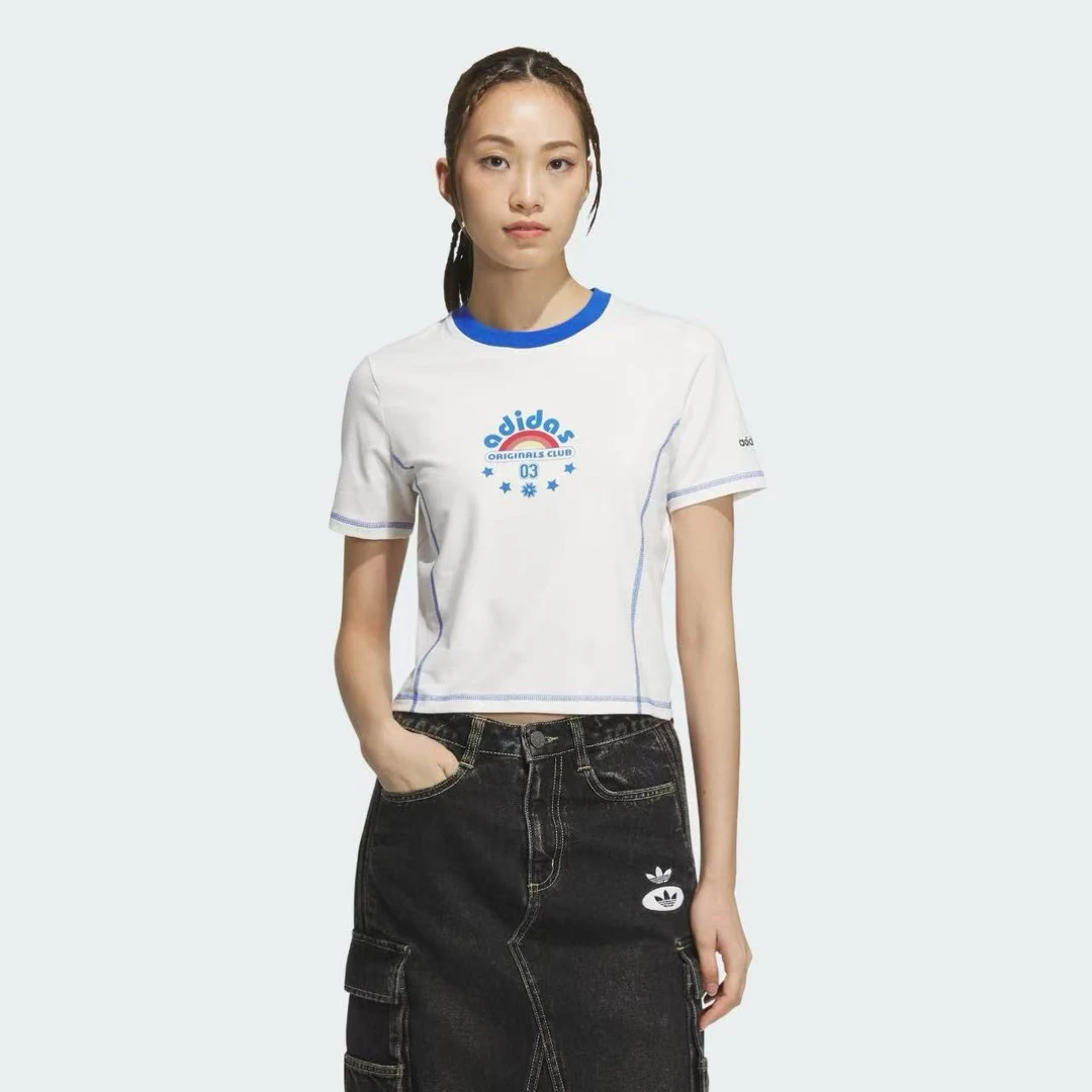 【滔搏联动】阿迪达斯三叶草 经典复古T恤女款夏季新款JX6570