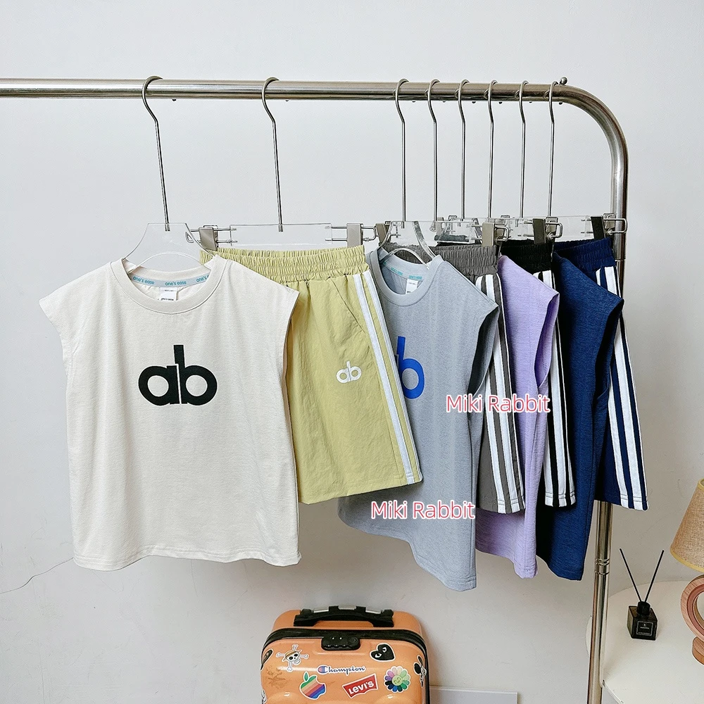 儿童速干背心套装2025夏款新款爆款男童女童中大童装无袖上衣短裤