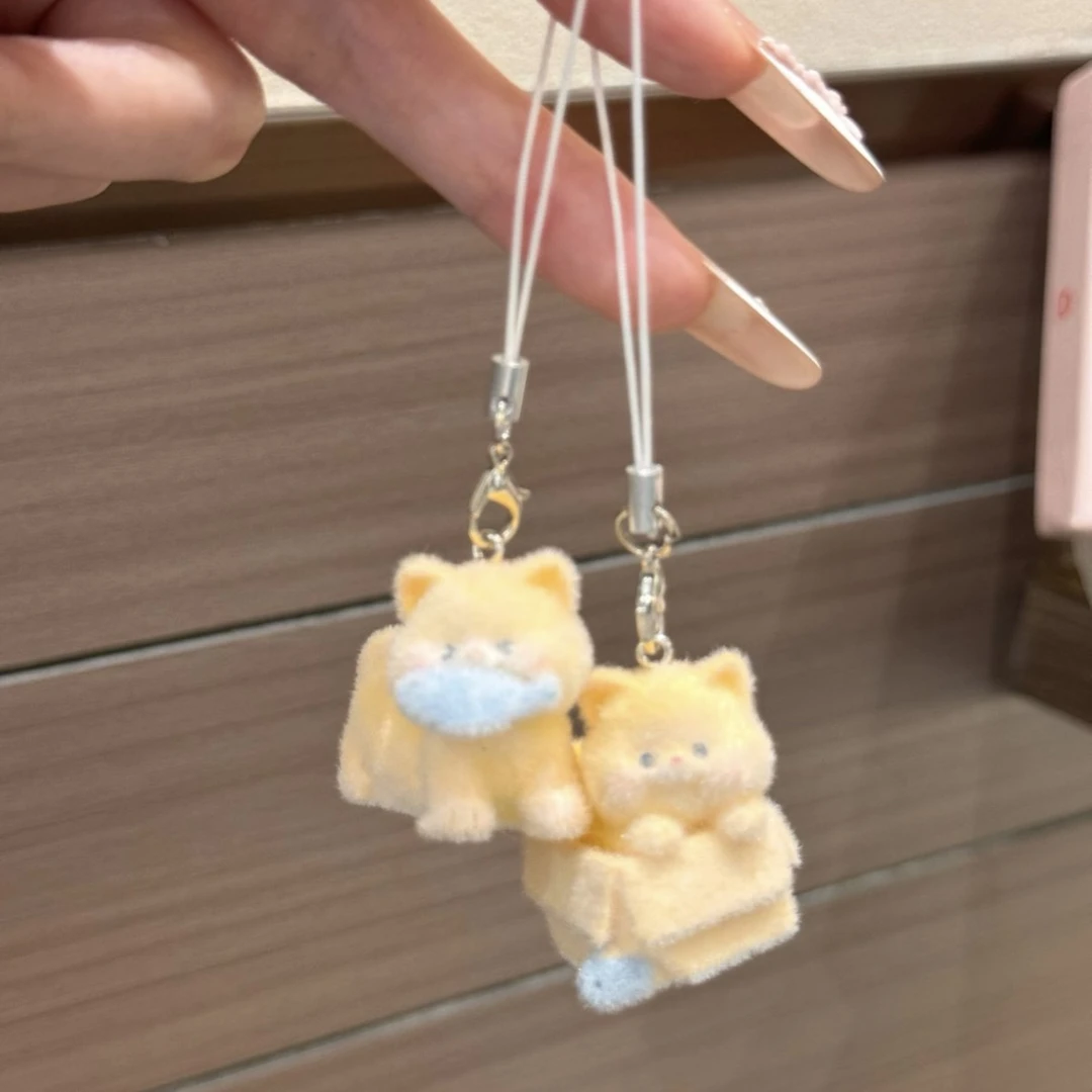 植绒树脂立体可爱猫咪挂件学生包包ccd挂饰钥匙扣少女心闺蜜礼物