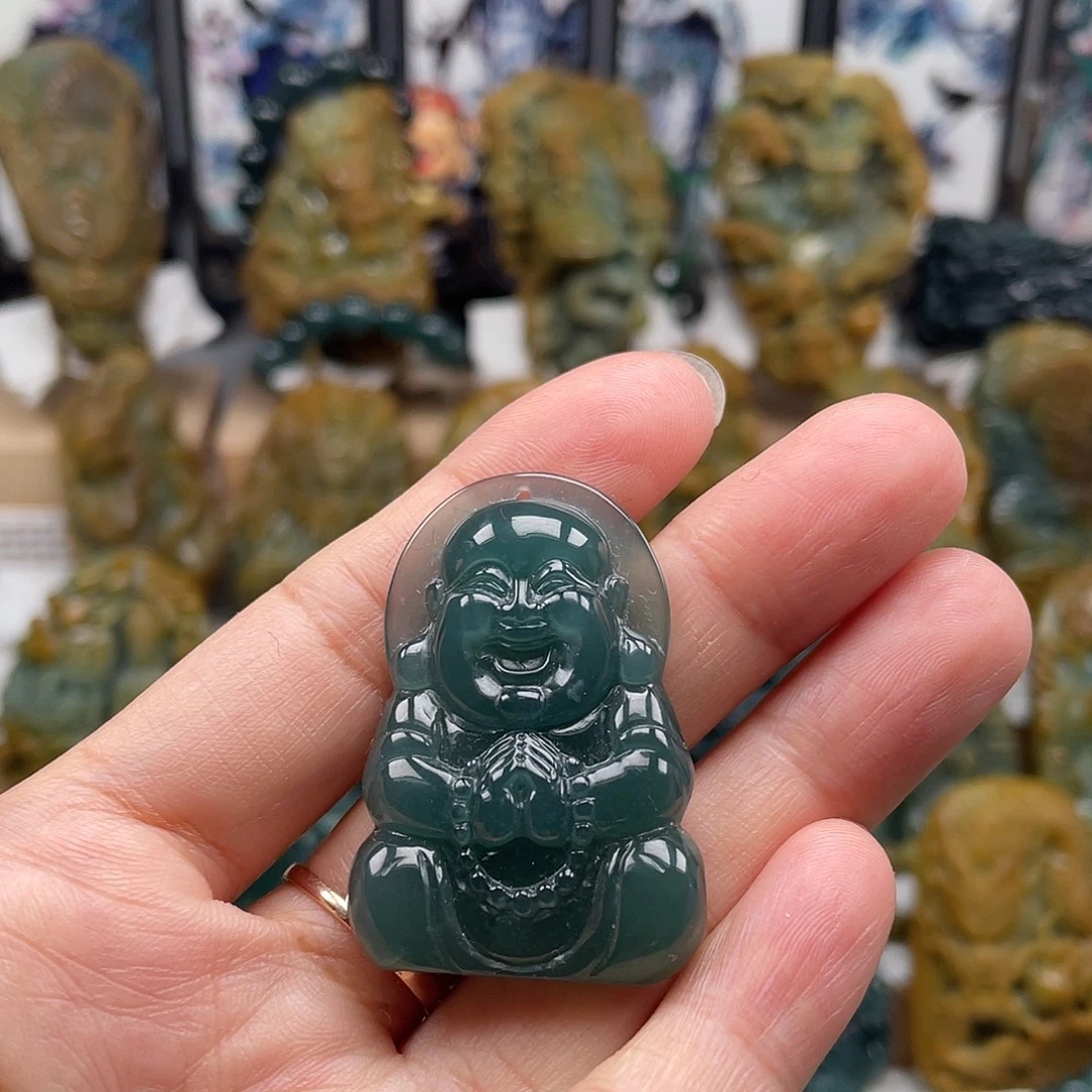 翡翠未镶嵌颈饰天然翡翠a货佛