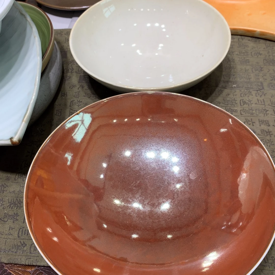 陶景德镇粗陶复古盘碗微瑕