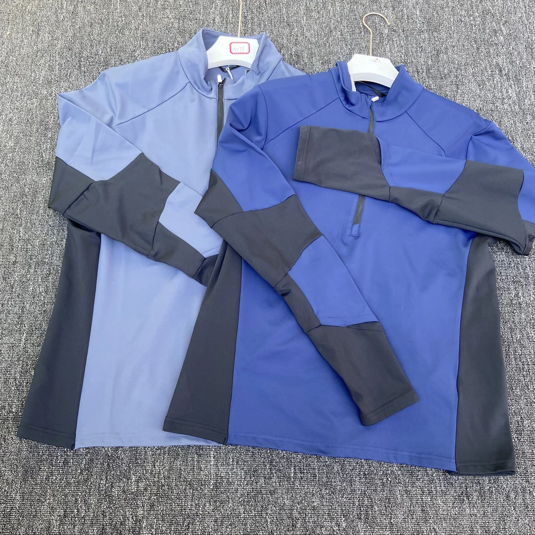 w17男士长袖运动两色拼色半拉链柔软舒适卫衣