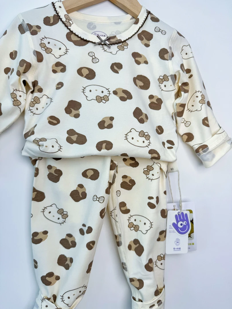 儿童莱卡棉无骨接缝秋衣秋裤女童内衣套装家居服春秋冬中小童
