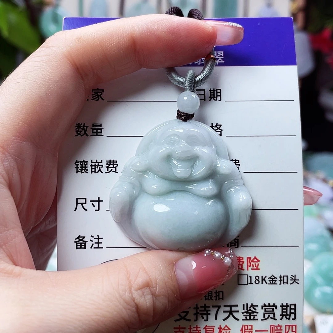 翡翠未镶嵌颈饰佛公06