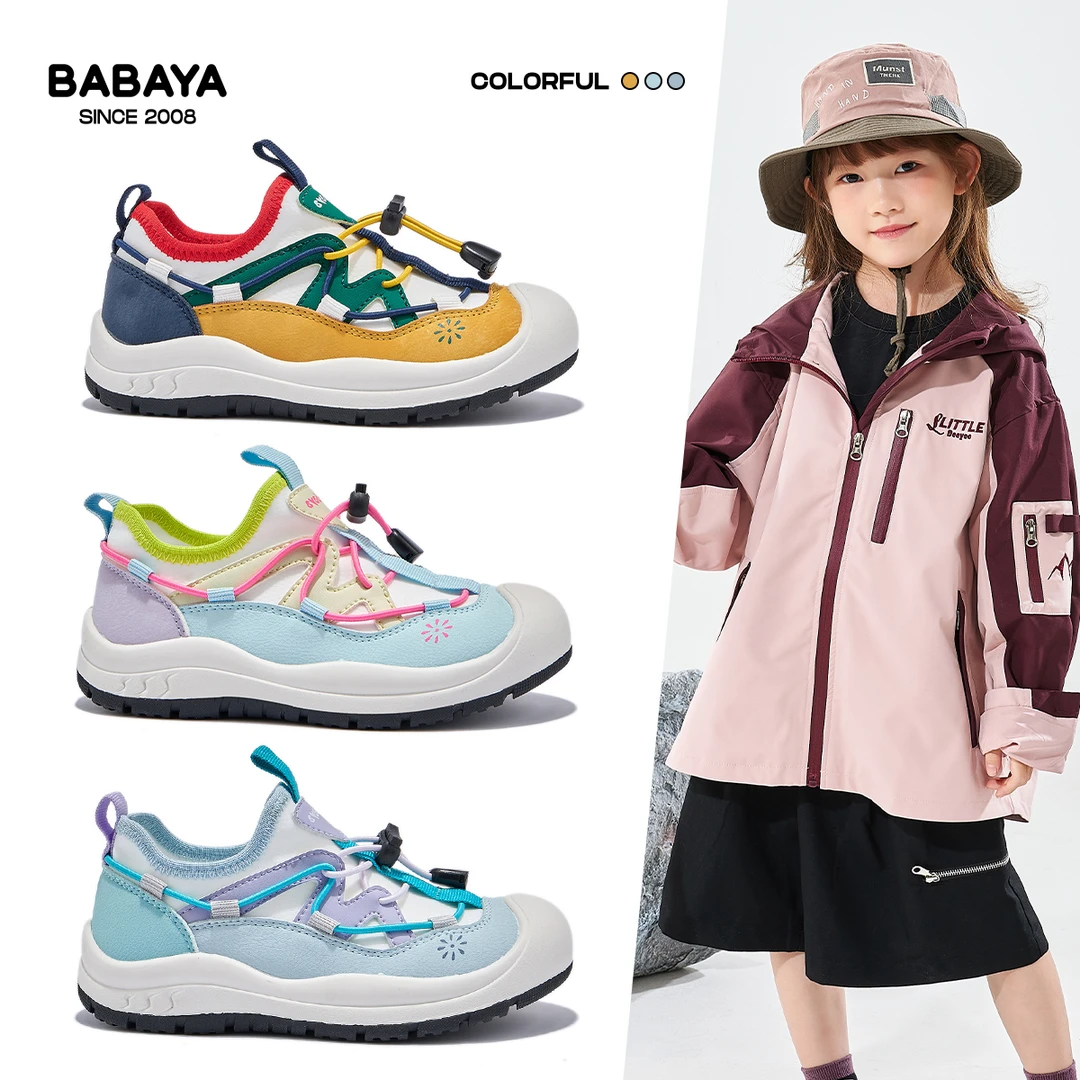 芭芭鸭儿童户外运动鞋2025年夏季新款透气潮童穿搭中大童包头凉鞋