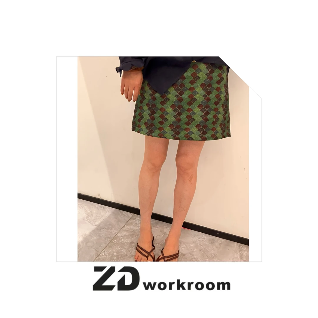 【Z.D/WORKROOM】25/26夏季新中式晕染色防走光A字半身裙 提花时尚