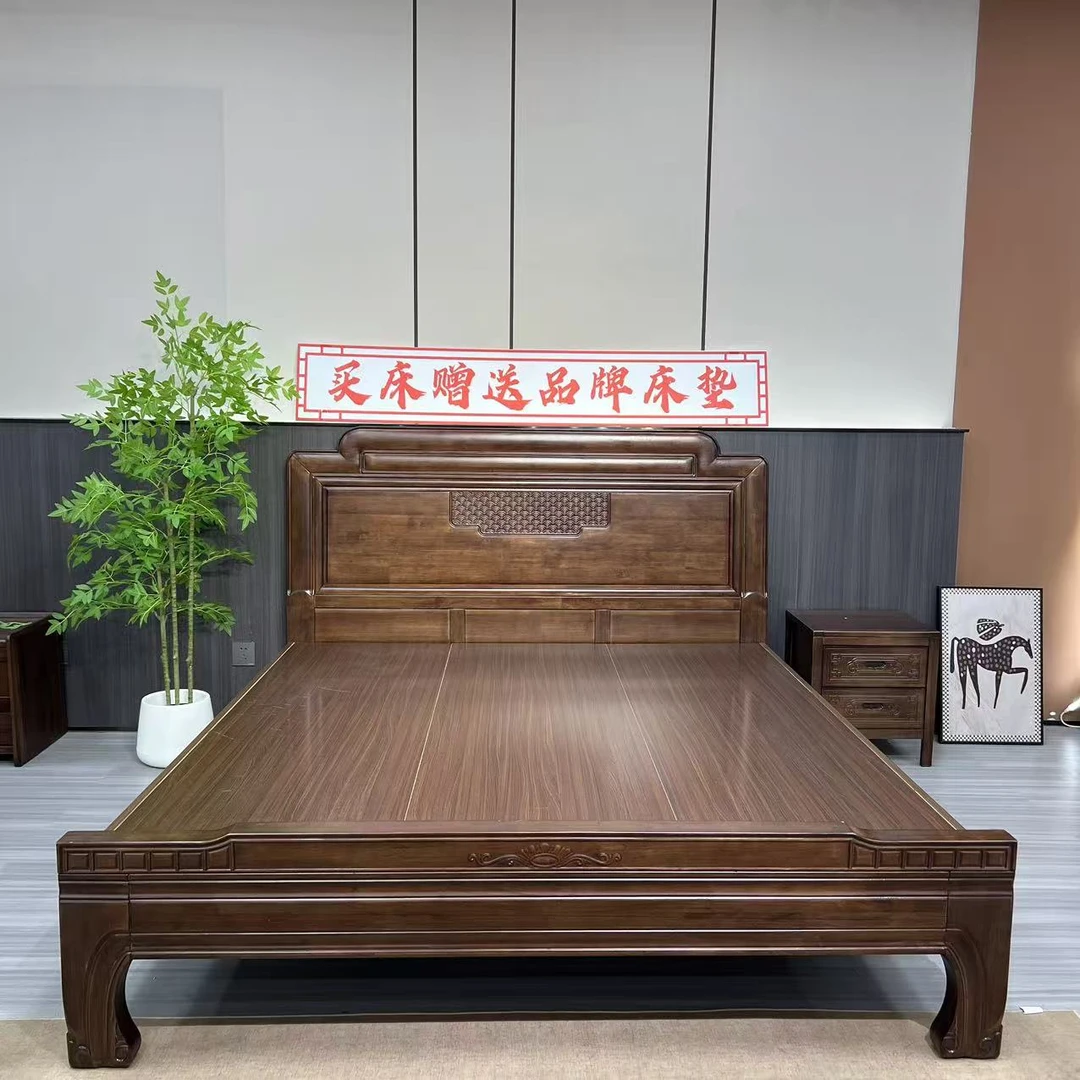 新中式古典风格床榫卯结构古典家具主卧婚床双人1.8米简约儿童床