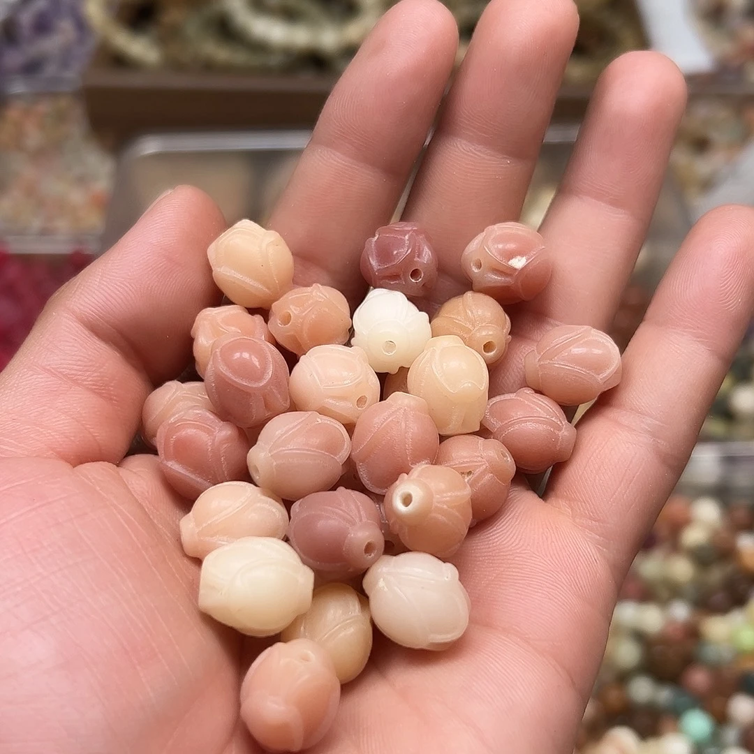 手串菩提根/象牙果23颗粉色玉兰花