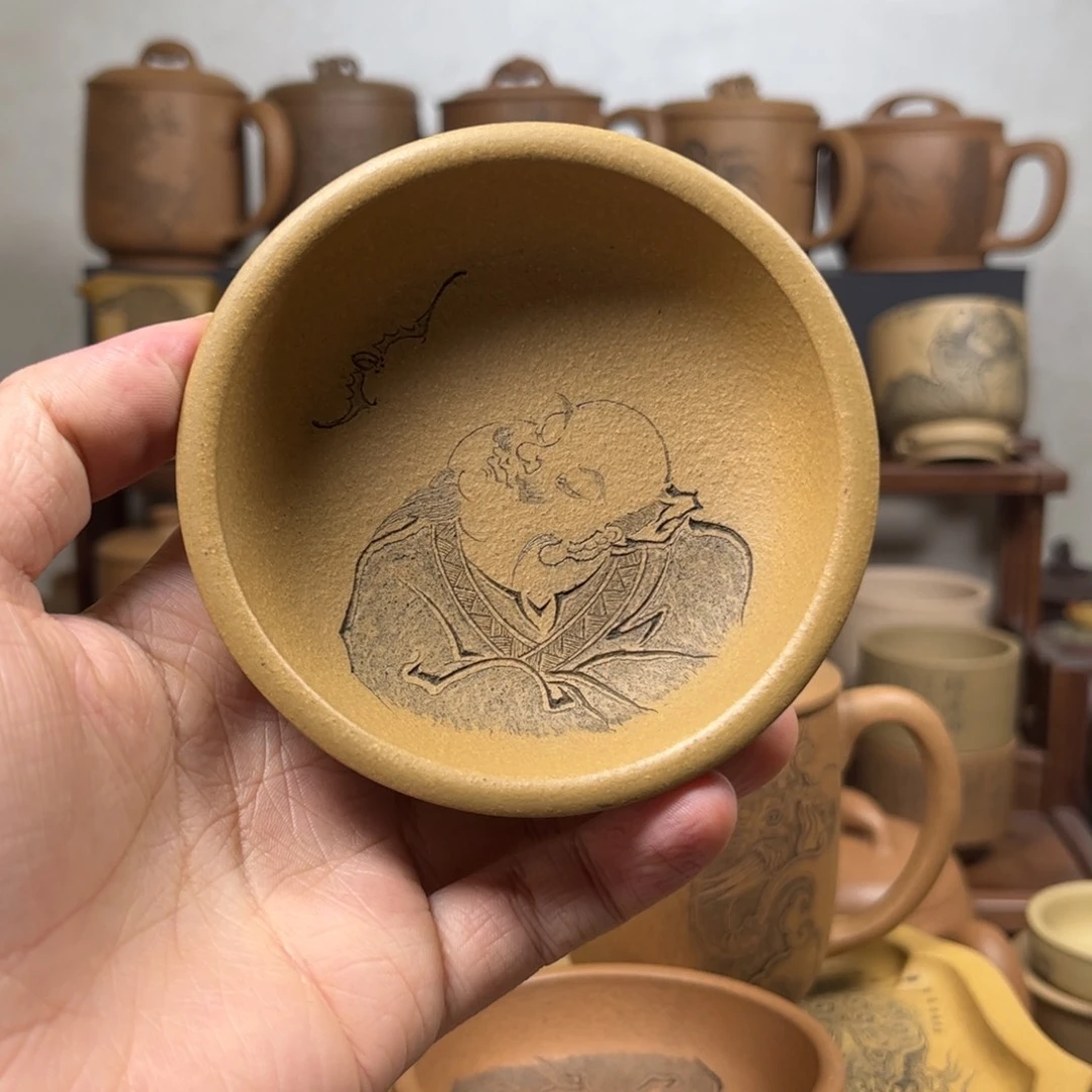 紫砂杯子金****༅微瑕疵无锦盒小神仙紫砂主人杯