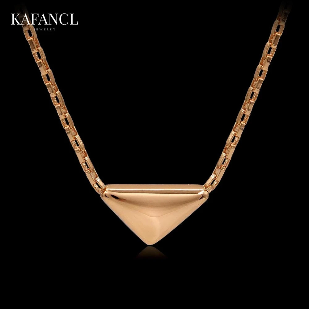 链子925银 链子925银 镀K金 大号三角形项链女锁骨链 ZF-B760