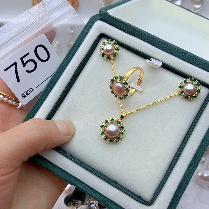 淡水珍珠颈饰银S925镶嵌