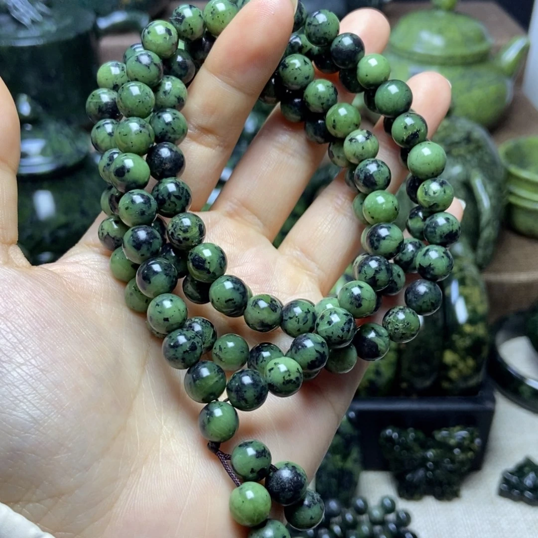 蛇纹石玉未镶嵌药王石项链卡8