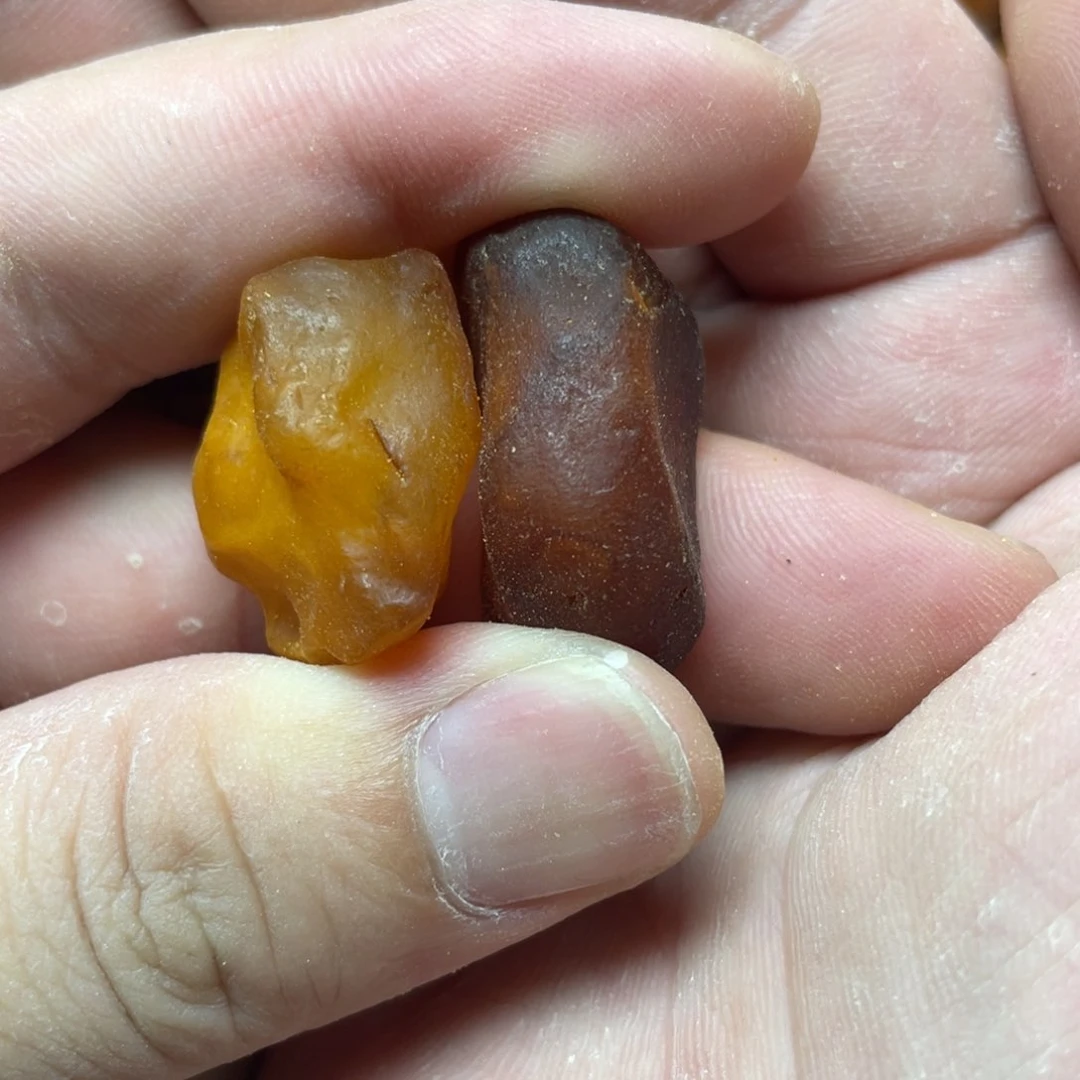 定制琥珀未镶嵌放***霞蜜蜡订制随型珠