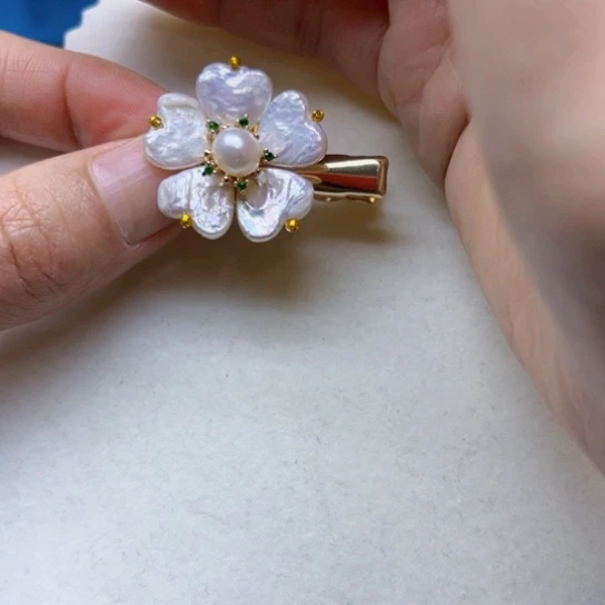 淡水珍珠胸饰银S925镶嵌