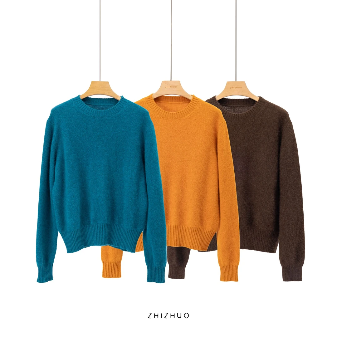 ZHIZHUO/落日车厢 基础款简约百搭日常宽松纯色柔软套头针织毛衣
