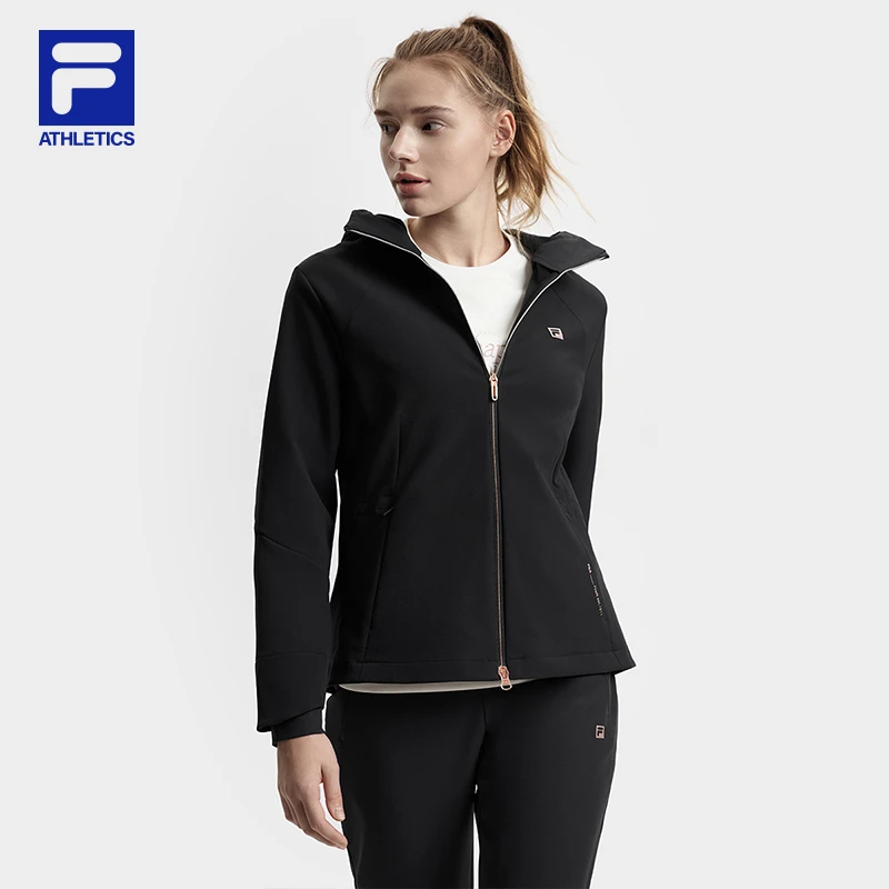 Fila/斐乐女款连帽外套欧若动感风春季新款梭织上衣运动琥珀流光