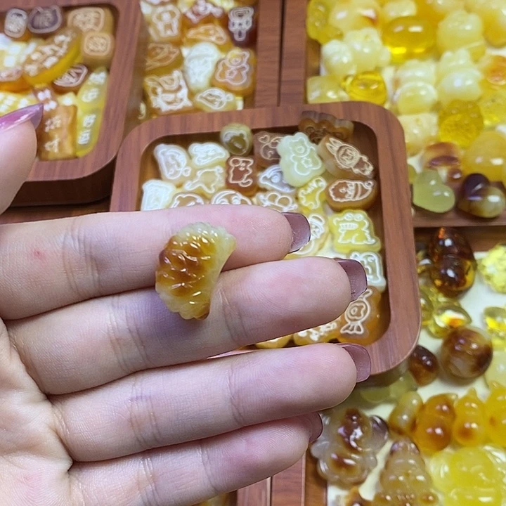 琥珀未镶嵌珠宝奇石橘子