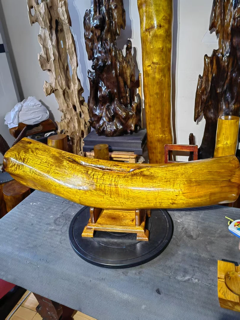 四川雅安小叶桢楠金丝楠木横财摆件