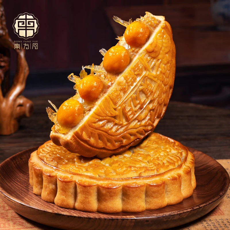 东方月蛋黄金桔冬翅水果味月饼广式传统手工中秋大月饼网红零食