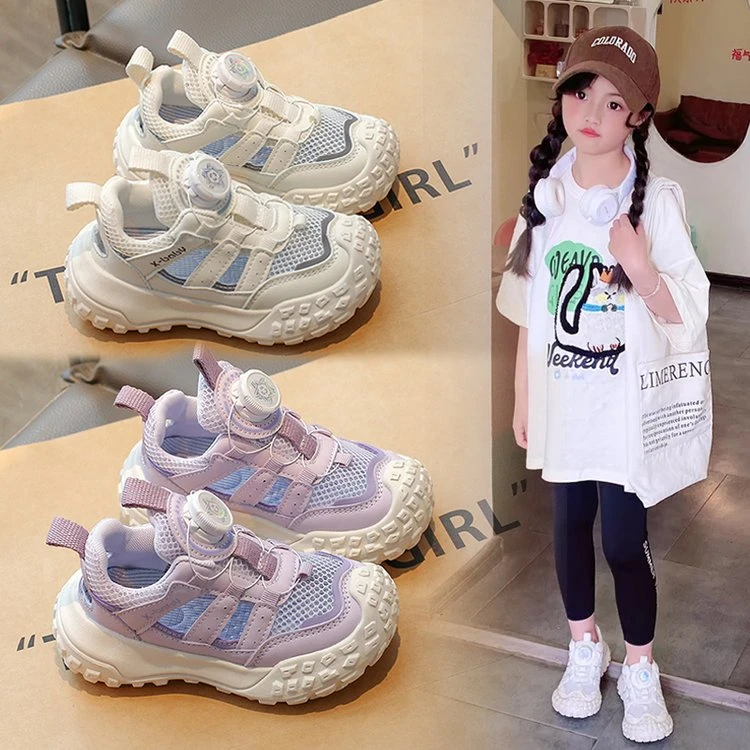 ABC儿童鞋旋转纽扣运动鞋2025夏季新款女童韩版男童轻便运动凉鞋