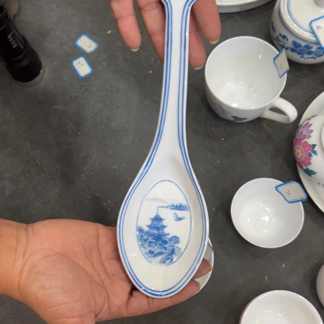 醴陵高温瓷汤勺23cm