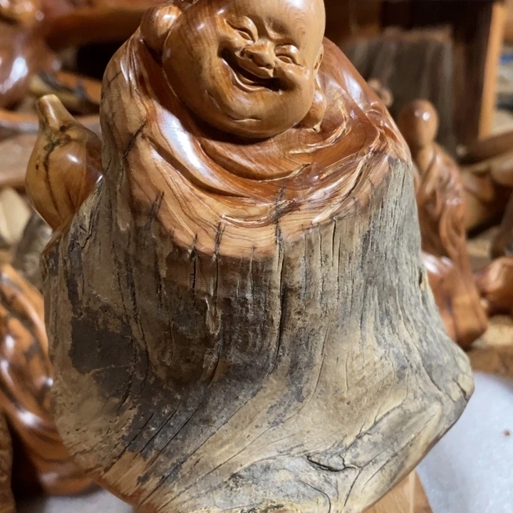 原皮随形弥勒摆件