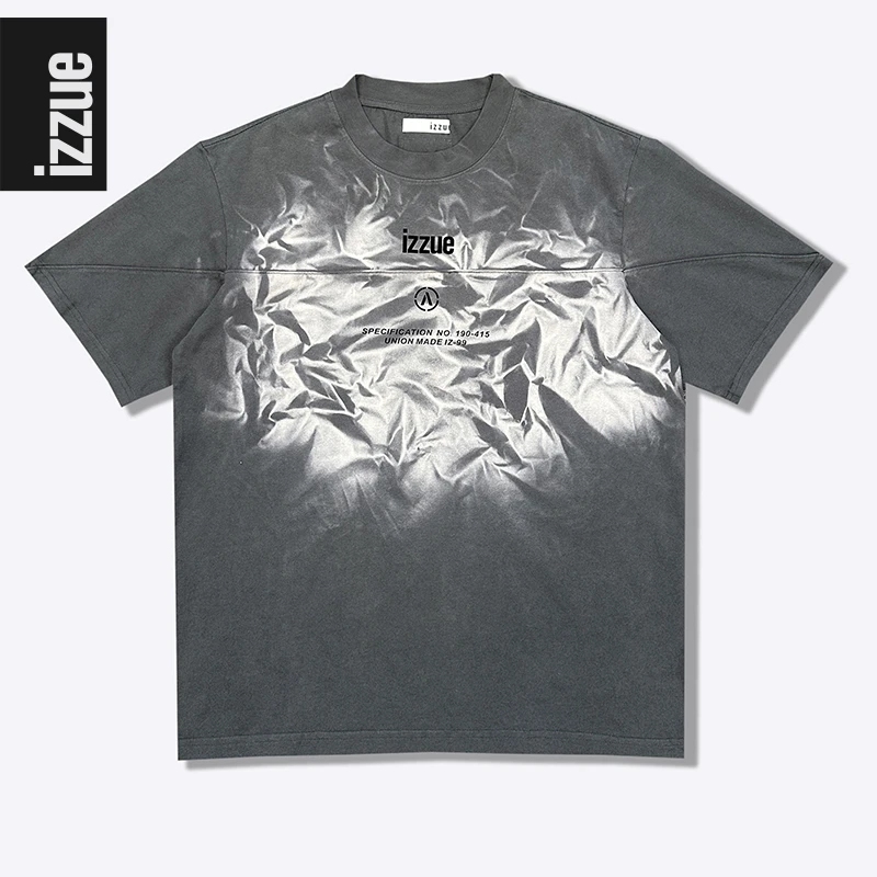 i.t izzue【高端线】短袖夏季时尚图案纯棉圆领男女水洗圆领T恤