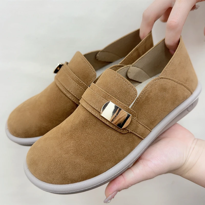 勃肯鞋女春季新款时尚休闲乐福鞋平底豆豆鞋一脚蹬懒人鞋舒适单鞋