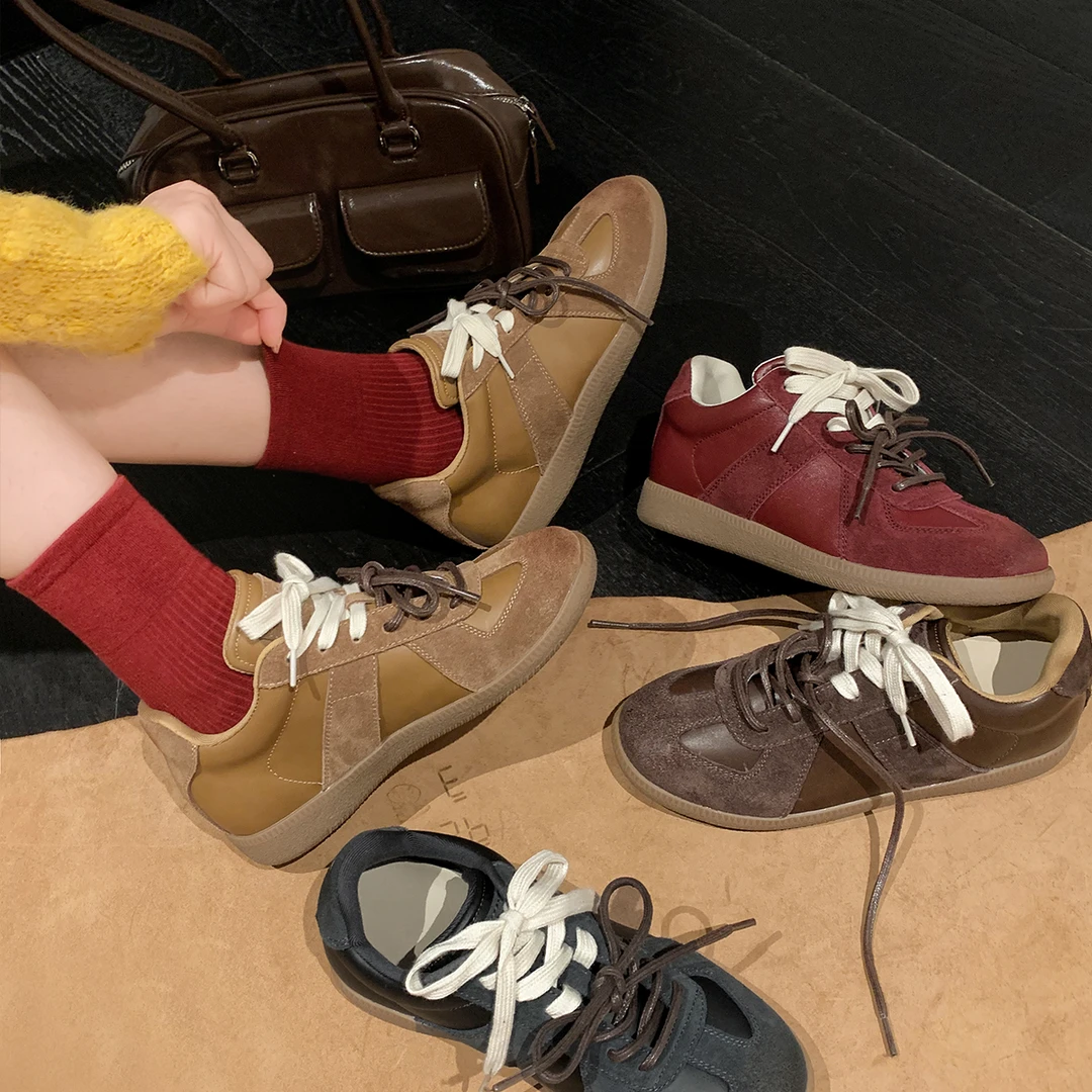 「稳叔」秋暮序章【内增高5cm】新款拼色休闲运动女德训板鞋