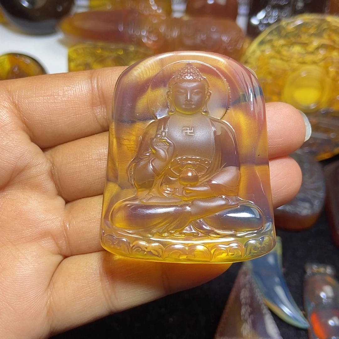 琥珀未镶嵌颈饰缅甸天然琥珀吊坠