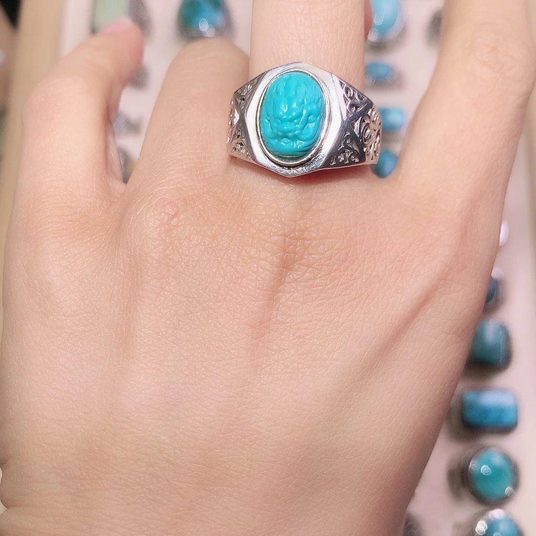 绿松石银S925镶嵌颈饰