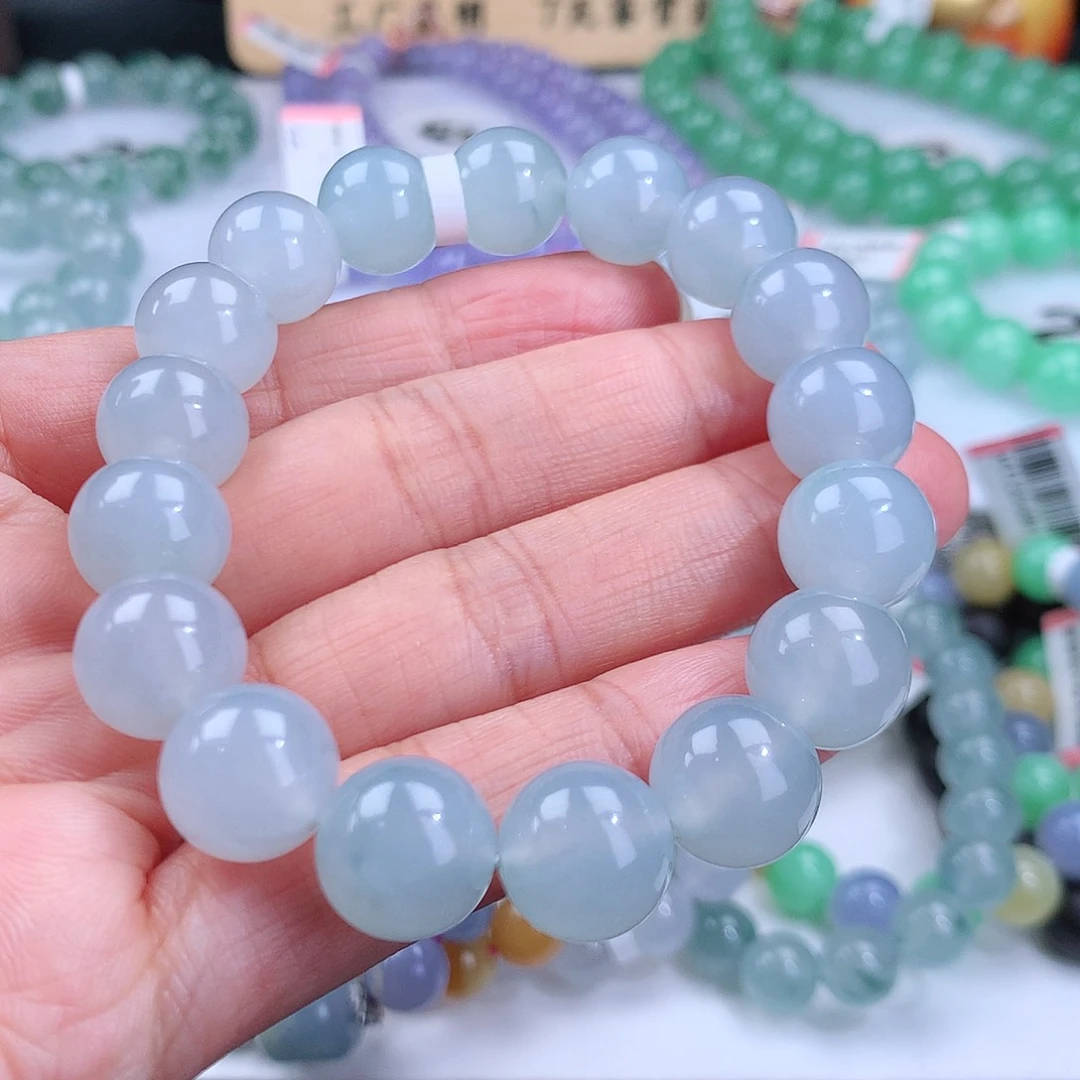 翡翠手链未镶嵌卡12mm
