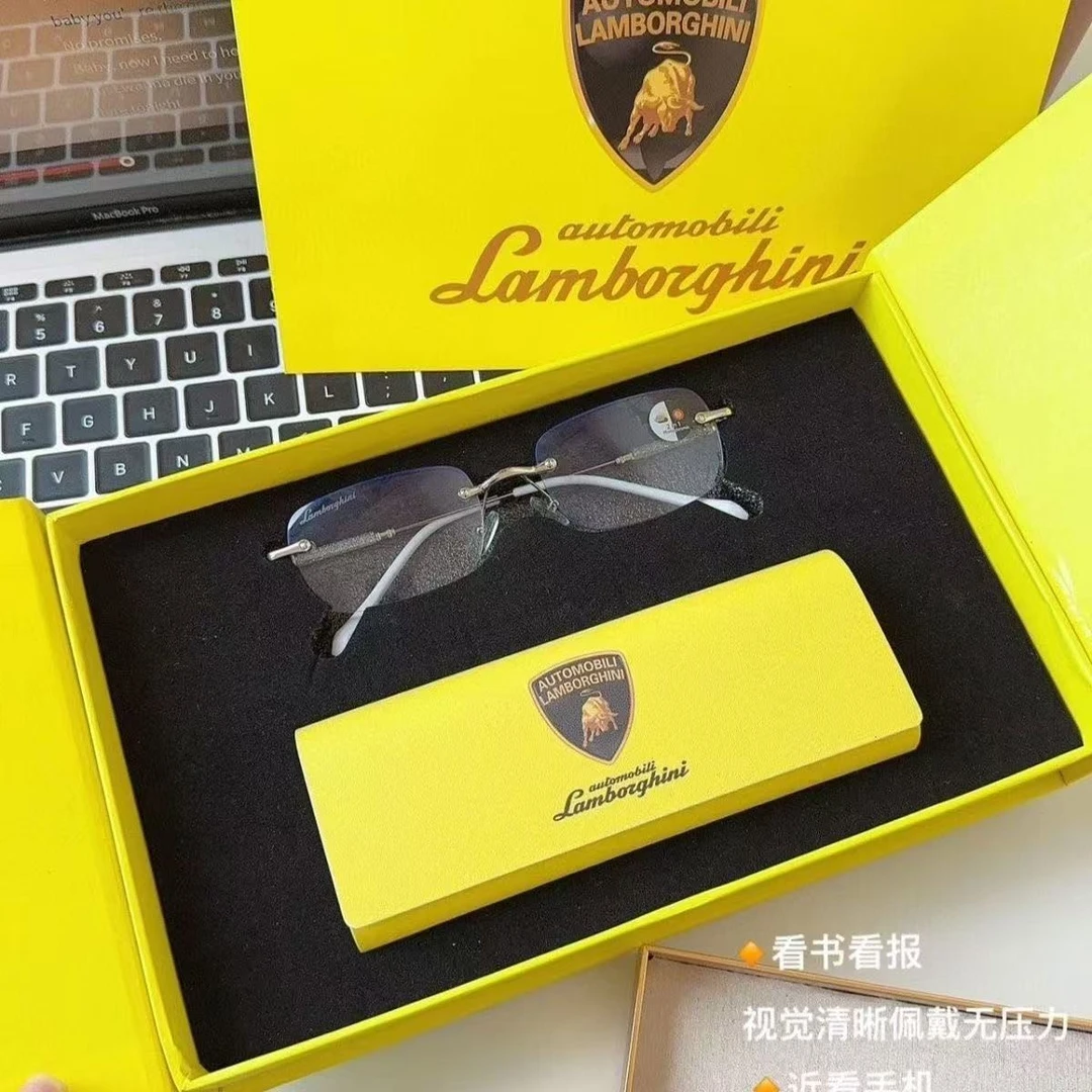 兰博基尼自动对焦轻便无边框时尚老花镜户外超轻日常高清半框护眼
