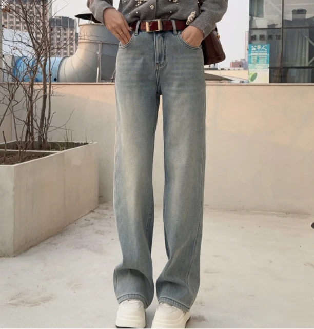 5676新款加绒牛仔裤时尚百搭显腿长